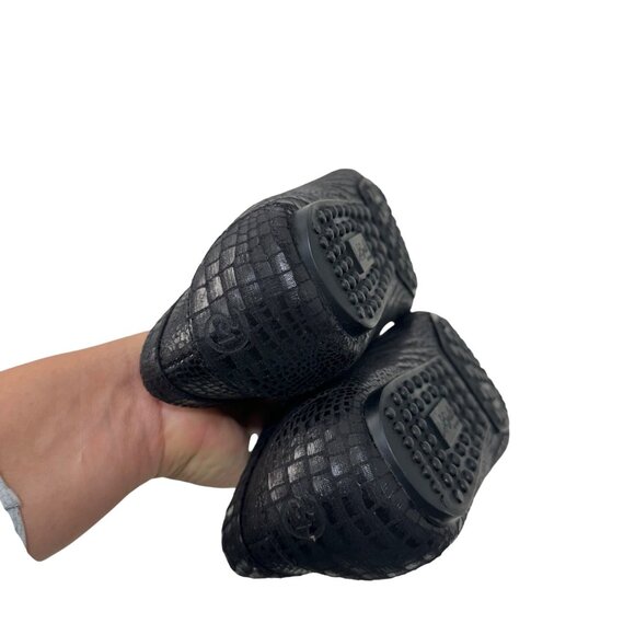 LifeStride Womens Black Crocodile-Embossed Loafers Silver Buckle Detail Size 10M - Picture 6 of 14